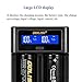 Smart Rechargeable Battery Charger - AA AAA Rechargeable Battery Charger 18650 Charger for Ni-MH Ni-Cd AA AAA Li-ion IMR 10440 14500 16340 18650 RCR123 26650 Chargers with LCD Display and USB Port