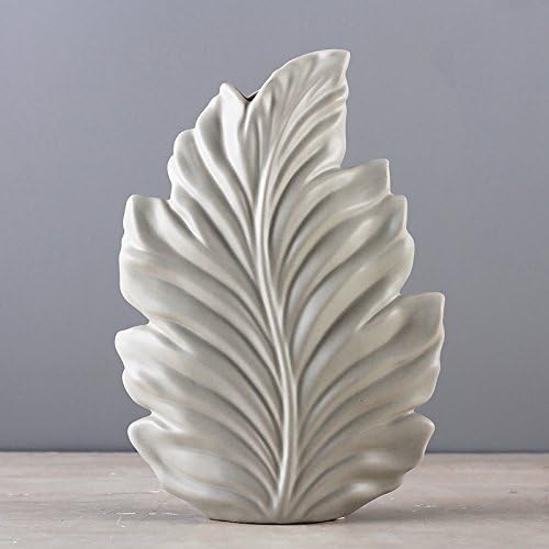 XOYOYO The American Minimalist Modern Living Room Decor Home Furnishing White Ceramic Flower Vase Tv Cabinet Decoration Decoration,Large Grayish