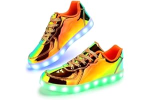 Padgene Women's Men's LED Lights Up Shoes Unisex Luminous Flashing Trainers USB Charging Lace Up Couples Dancing Shoes