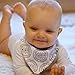 Stadela 100% Cotton Baby Bandana Drool Bibs for Drooling and Teething Nursery Burp Cloths 4 Pack Unisex Set for Girl and Boy – Western Baby Cowboy Cowgirl Cow Skin Paisley Wild West