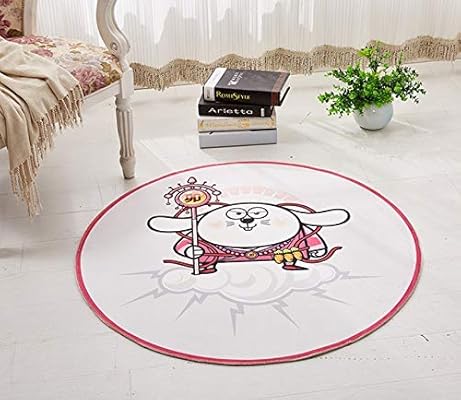 Children Climbing Mat Cartoon Print Round Carpet Study Room