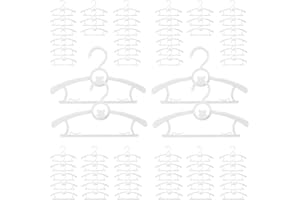 MJRASG 60 Pack Baby Hangers for Closet Kids Nursery Toddler Heavy Duty Clothes Space Saving Non Slip Extendable Hangers, White