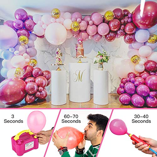 Electric Balloon Pump Inflator Blower Machine, SmilePowo Dual Nozzle Air Balloon Pump Portable 110V 600W with Standard Plug for Party Decoration Wedding Birthday Festival School Ceremony Celebration