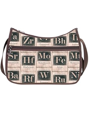 JIUDUIDODO Oxford Fabric Custom Periodic Table Cross Body Hobo Handbags Casual Bags (Twin Sides)