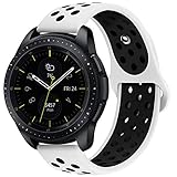 KADES Galaxy Watch 42mm Band, Galaxy Watch Active Band, 20mm Replacement Strap with Quick Release Pin Compatible for Garmin VivoActive 3, Ticwatch E, Amazfit Bip Smart Watch (White Black)