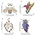 Geyoga 4 Pieces Women's Brooches Set Crystal Rhinestone Brooches Vintage Wedding Brooches for Banquet Wedding Daily Supplies (Style Set 1)