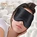 Eye Mask for Sleeping PaiTree Natural Silk Sleep Mask & Blindfold, Professionally-Made, Super-Smooth & Skin-Friendly Eye Shade Eye Cover for Sleeping for Woman & Man (Black)