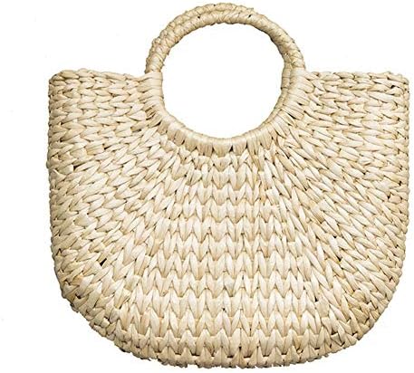 Natural Chic Hand-woven handbag Top Handle Ring Large Casual Summer Beach Handbags