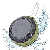 Lerdy Shower Speaker, IPX5 Wireless Waterproof Speaker with 4W Drive , Suction Cup, Buit-in Mic ( Army Green)