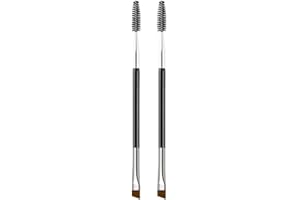 KINGMAS Duo Eyebrow Brush - 2Pcs Professional Angled Eye Brow Brush and Spoolie Brush