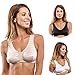Carole Martin Full-Freedom Wireless Comfort Bras - 3 Pack White, Beige, Black-38