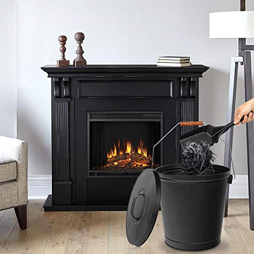 image for F2C 5.15 Gallon Ash Bucket with Lid and Shovel Galvanized Iron Ash Pai