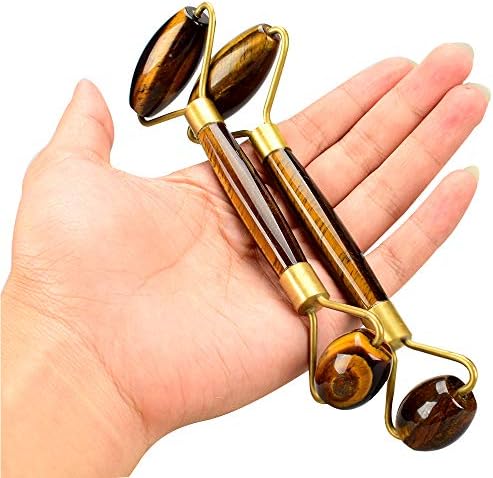 2 PCS Anti-aging Massage Rollers, Tiger Eye Skin Jade Roller for Face Massage Tool, Lady Skin Care Sets & Kits