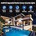 AUSPICE Solar Lights Outdoor,Solar Motion Sensor Lights Outdoor 1500LM 6000K IP65 Waterproof Outdoor Security Lighting 3 Adjustable Heads for Entryways, Patio, Yard (White)