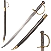 COSWOR Metal Stainless Steel Pirate Cutlass Sword with Basket Hilt for Cosplay, Collection, Costume Props