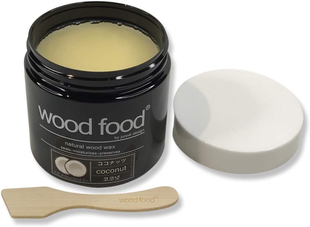[Complete Care for Wood & Bamboo Goods] wood food Wax - Protection for Cutting Boards, Furniture, Flooring, Toys & Salad Bowls (Organic Coconut, 180ml)