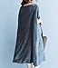 ellazhu Women Short Sleeves Linen Cotton Solid Loose Dress GA1141 Grey