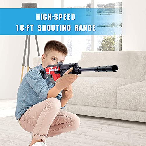 Pistola Giocattolo per Nerf, Elettrico Pistole con 100 Dardi, Bersaglio, Polsino e Batteria Ricaricabile, Pistola Blaster 3 modalità 3 velocità, Regalo per Bambini/Ragazzo/Ragazza/Adulti