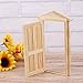 PIXNOR 1:12 Dollhouse Miniature 6-panel Wood Door with Steepletop
