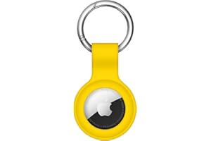 Linsaner Compatible with AirTag Case Keychain Air Tag Holder Silicone AirTags Key Ring Cases Tags Chain Apple AirTag GPS Item Finders Accessories，Yellow
