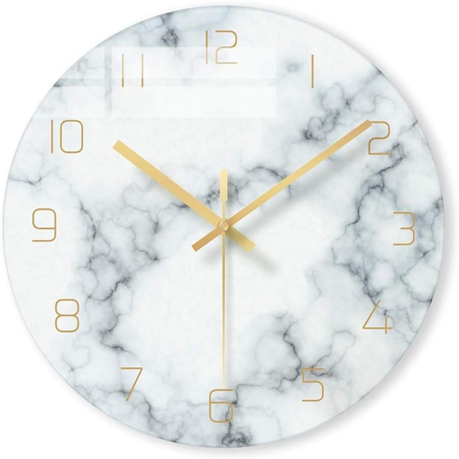 AMOY TANG Art Veins Deco Marble Wall Clock for Office, Home, Bedroom