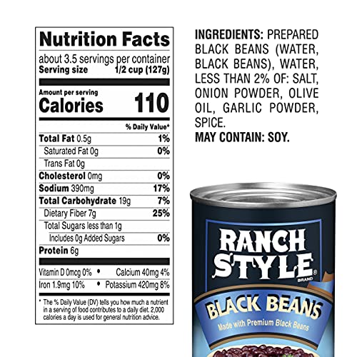 Ranch Style Premium Black Beans, Canned Beans, 15 OZ Pricepulse