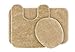 Garland Rug 3-Piece Traditional Nylon Washable Bathroom Rug Set, Beige
