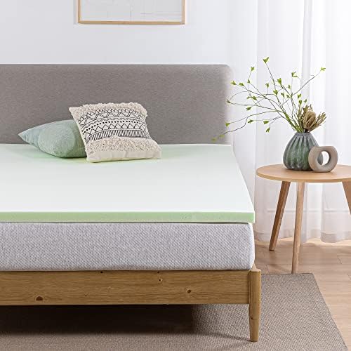 ZINUS 1.5 Inch Green Tea Memory Foam Mattress Topper/PressureRelieving