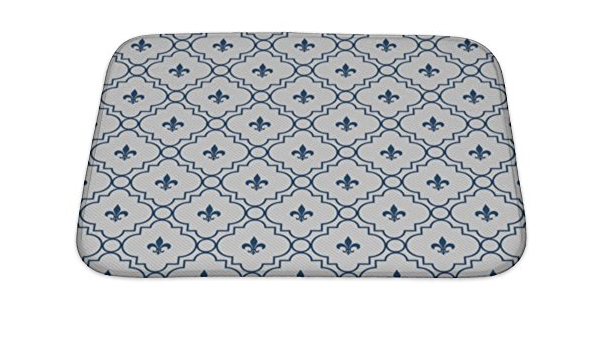 Amazon.com: Gear GN3541 - Alfombrilla de baño con diseño de flor de lis,  color blanco y azul : Hogar y Cocina