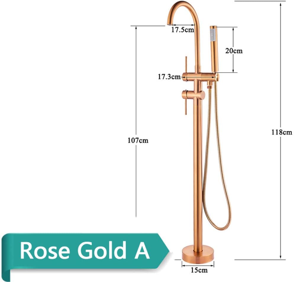 DAMO&GUYAN Grifo,Oro Rosa AGrifo de bañera montado en el Piso Dorado