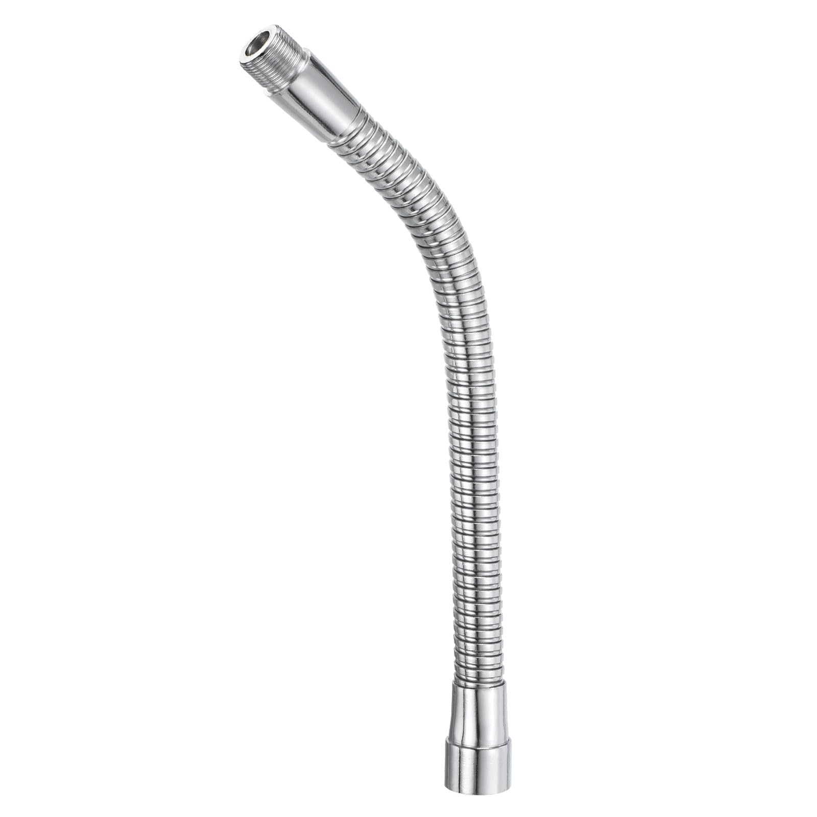 PATIKIL 10" Microphone Gooseneck, 5/8"-27 Thread Metal Universal Hose Flexible Arm Gooseneck Tube Extension for Multifunction DIY, Silver Tone