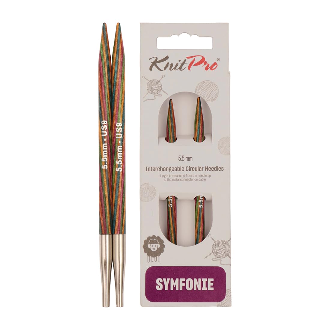 KnitPro Symfonie Interchangeable Circular Needles 5" (13cm) | 5.50mm