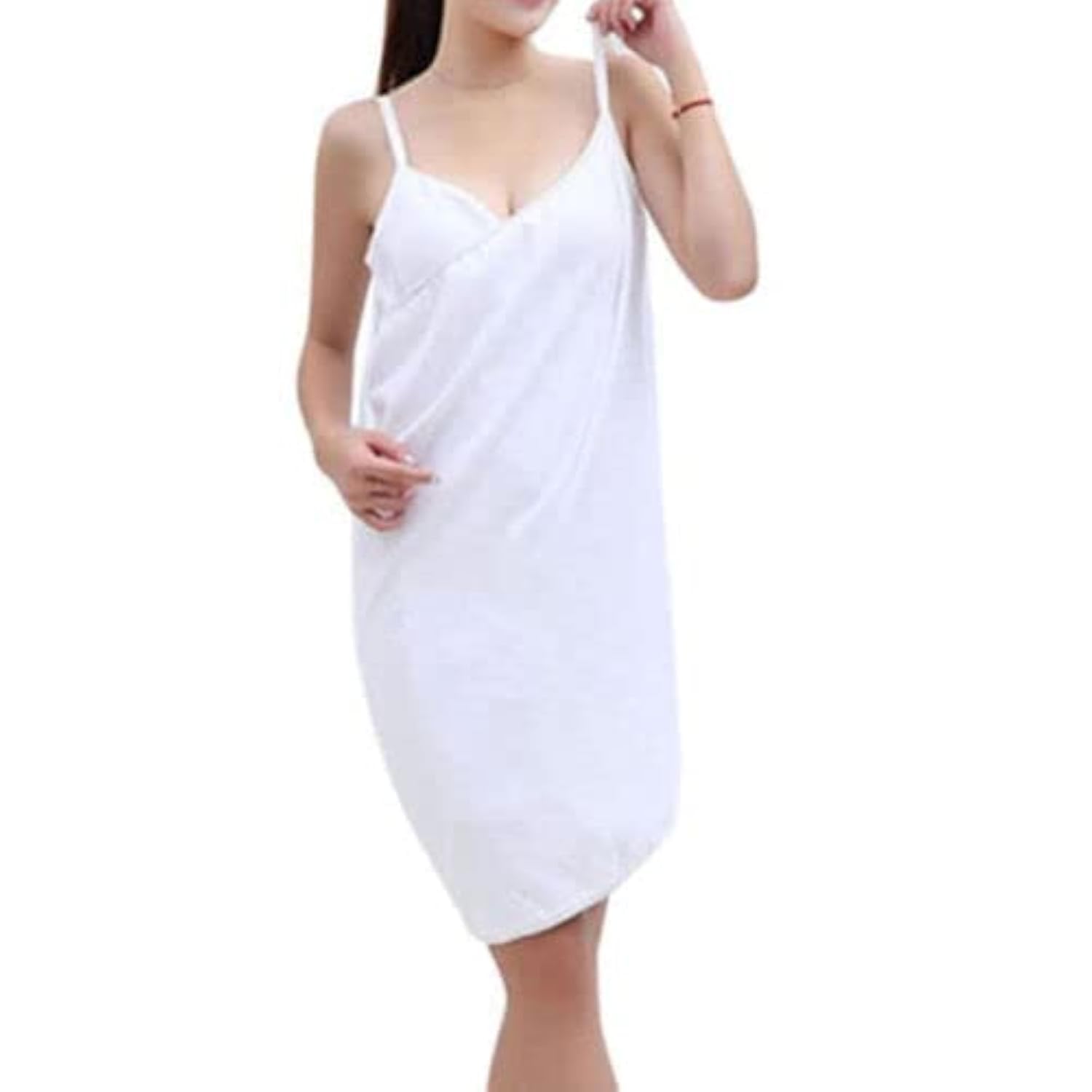 Vivo Technologies Women Wrap Around Quick Dry Towel,Bath Towel Body Wrap Microfiber Soft Hand Towel,for Bath Beach Pool Gym Spa Dress,Comfortable Home Wear Sleepwear（White）