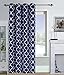 Utopia Bedding Printed Blackout Room Darkening Color Block Grommet Curtain Panel 52 Inches wide by 84 Inches Long - Decorative Curtains - by (Printed Navy)