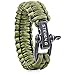 STEVE G Professional Survival Paracord Handwoven Bracelet Black Plated Stainless Steel D Shackle Adjustable Size Fits 7 to 8 Inch Wrists, Army Green