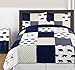 Sweet Jojo Designs Navy Blue and White Baby Kid Clothes Laundry Hamper for Big Bear Collection by