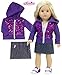 Sophia's 18 Inch Doll 2 Pc. Outfit, Purple Sequin Hooded Sweatshirt & Denim Skirt, Perfect for The 18 Inch American Girl Clothes & More Purple Sequin Hoodie & Jean Skirt