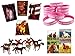Funabaloo Cowgirl Horse Birthday Party Favor Supplies 60 Piece Bundle (12 Pink Horse Wristbands, 12 Horse Pencils, 12 Mini Plastic Toy Horses, 24 Horse & Pony Stickers)