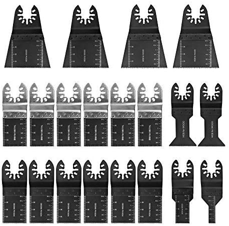 Multi Tool Accessories Kit 20PCS, Mix Blades Kit Oscillating Saw Blade for Wood and Metal Cutting Quick Release for Dewalt, Craftsman, Milwaukee, Rockwell, Ryobi
