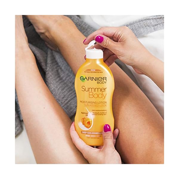 Garnier Summer Body Gradual Self Tan Moisturiser Dark, Hydrating Tanning Lotion for a Glowing Sunkissed Tan 400ml