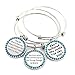 MIKINI Set of 3 Womens Silver Plated Stainless Steel Metal Bracelets Engraved Message Motivational Inspirational Words Round Charm Pendant Adjustable Bracelets