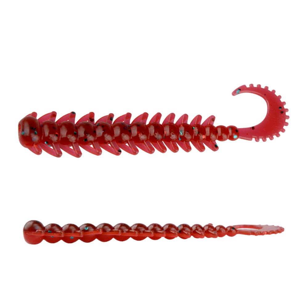 East Rain Centipede Millipede Soft Swimbait with Crooked Tail for Bass Fishing(7.5cm/2.95in,1.6g/0.05oz.20pcs/Pack 6 Colors Option)