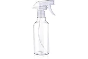Hethyo Spray Bottles 12oz Plastic Spray Bottle for Hair Mist/Stream Heavy Duty Empty Spray Bottles for Cleaning Solutions, Plants (12oz-Clear)