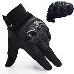 OMGAI Upgraded Men's Full Finger Motorcycle Gloves Tech Touch Gloves of PU Leather and Hard Knuckle for Military Tactical Airsoft Outdoor Sports Smart Gloves