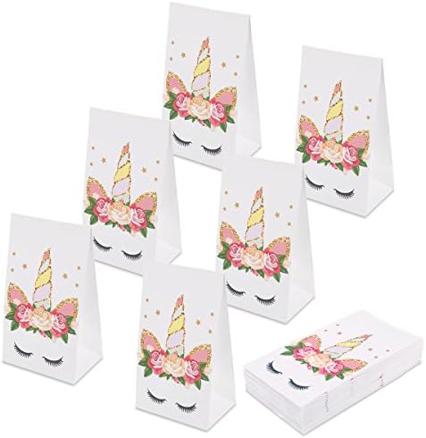 aresmer Unicorn Party Bags Party Favor Bags for Kids Unicorn Themed Party, Set of 24
