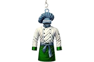 Chef Coat - Personalized Acrylic Keychain, Gift For Chefs And Culinary Enthusiasts - Custom Name Jacket Uniform Design Key Ri