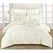 Chic Home 10 Piece Hannah Pinch Pleated, Ruffled and Pleated Complete King Bed in a Bag Comforter Set Beige with Sheet Set