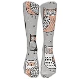 BAChenfan Owls Compression Socks for Men & Women - Best for Running, Nurses, Shin Splints, Flight Travel, Skiing & Maternity Pregnancy - Boost Athletic Stamina & Recovery