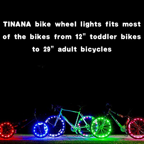TINANA Bike Wheel Lights, LED Waterproof 7 Colors in 1 Bicycle Light 13 Kinds Changes LED Bicycle Rim Tire Lights for Mountain Bike/Road Bikes/BMX Bike/Hybrid Bike/Folding Bike - Thumbnail 2