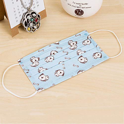 Surgical Mask 20Pcs Disposable Face Mask Cute Print Flu Mask 3 Layers Earloop Mouth Mask Half Face Windproof Mask Anti-dust Cotton Face Mask for Men and Women - Thumbnail 4